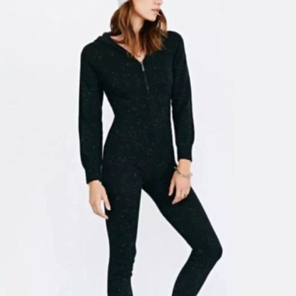 For Love & Lemons Knitz Snow Day Zip Up Hooded Wool Jumpsuit Size S